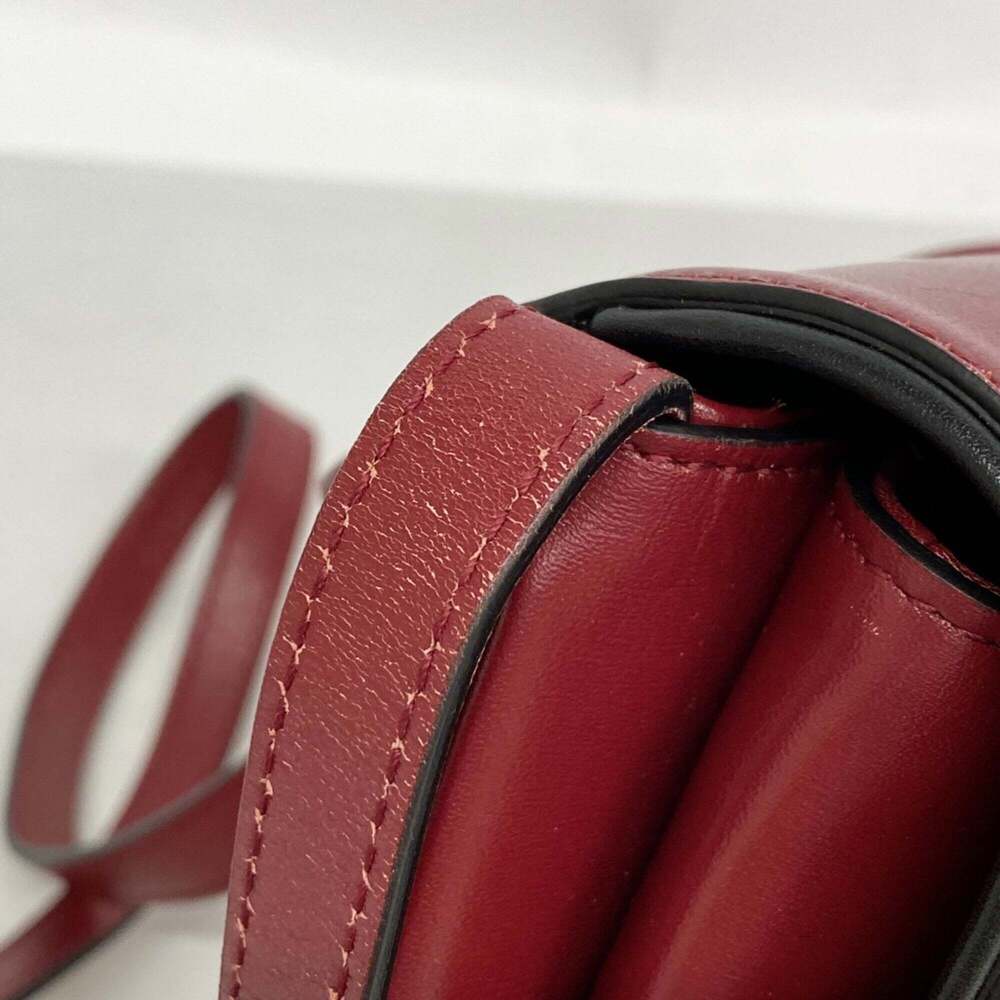 GUCCI Red Leather GG Marmont Shoulder Bag - Picture 8 of 12
